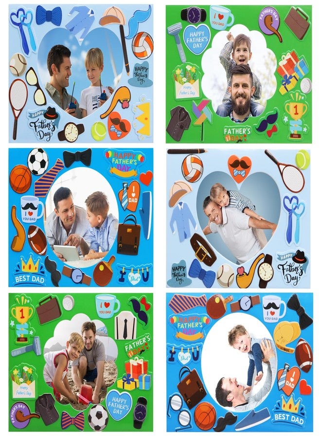 Fancy Land Father's Day Picture Frame Craft Kits for Kids Happy Fathers Day Foam Craft from Kids DIY Art Class Activities 12 Pack - Image 1